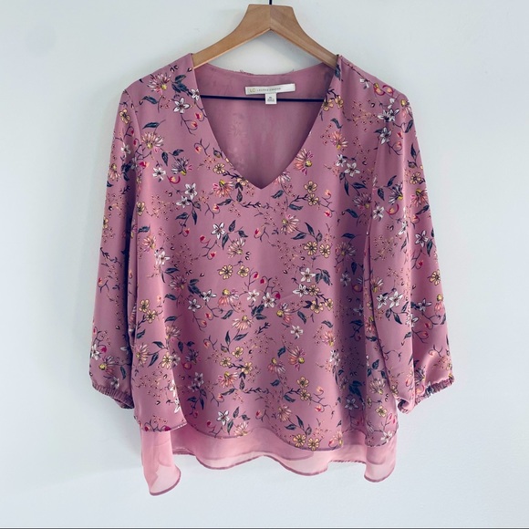 LC Lauren Conrad Tops - LC Lauren Conrad Pink Floral Blouse